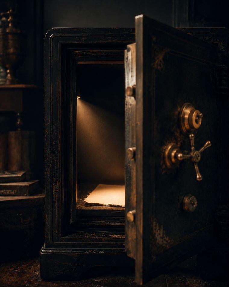 An old-world safe, the idea kept inside
